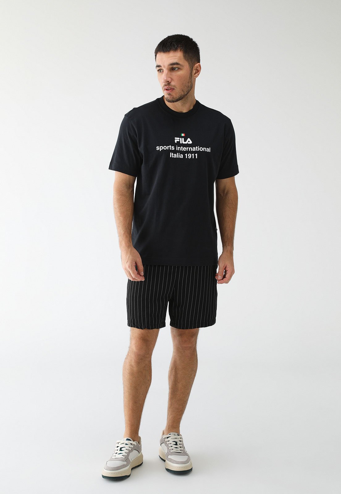 Short masculino casual listrado