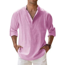 Camisa masculina de linho manga comprida
